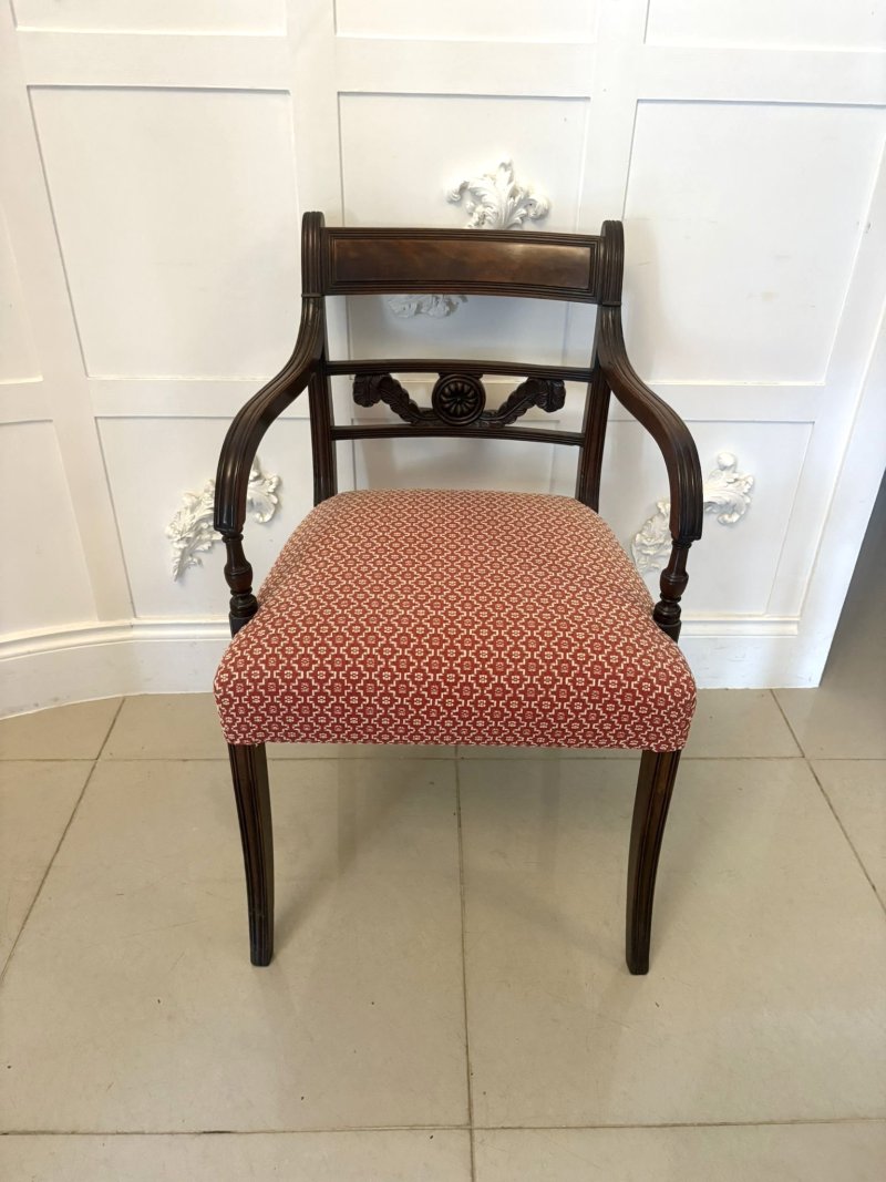 Outstanding Quality Set of 8 Antique Regency Mahogany Dining Chairs - Image 12